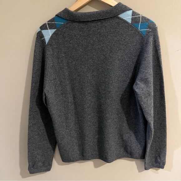 Argyle cashmere Women's Sweater Sz LP - Picture 3 of 4